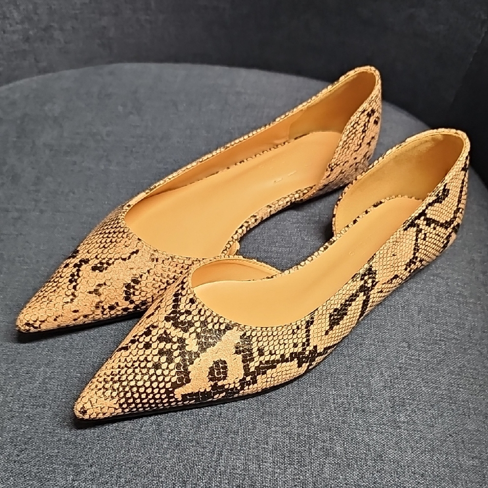 Women's Snakeskin Print Ponti Flats